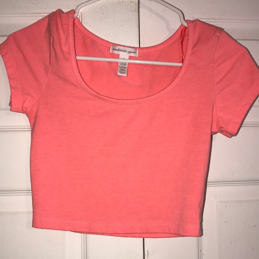 Junior’s Ambiance Coral Crop Top
